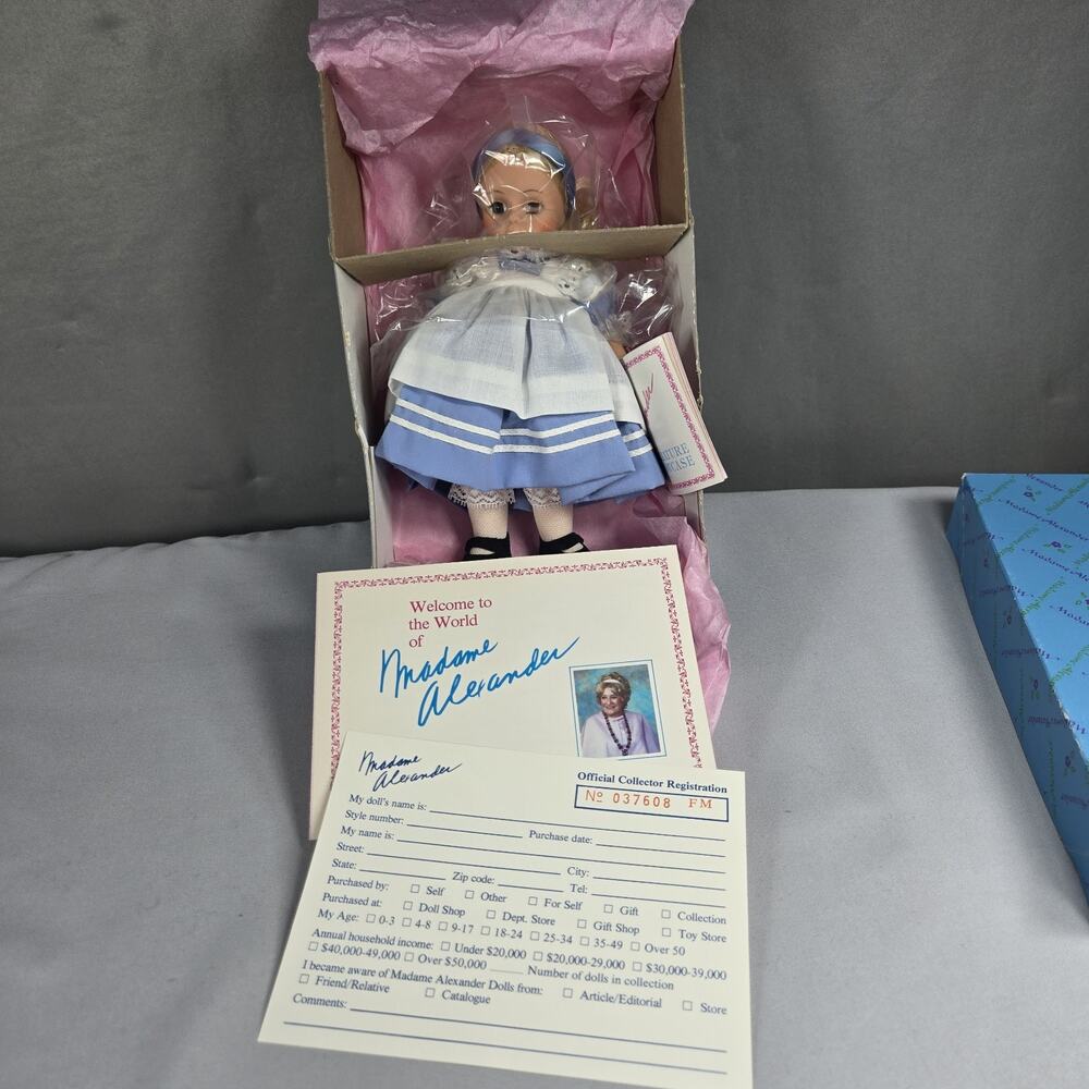 Madame Alexander 1990 Storyland Alice in Wonderland 8" Doll #494 Box COA Vintage